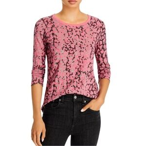 ATM Anthony Thomas Melillo Pink Animal Print Long Sleeve Womens Size XS Knit Top
